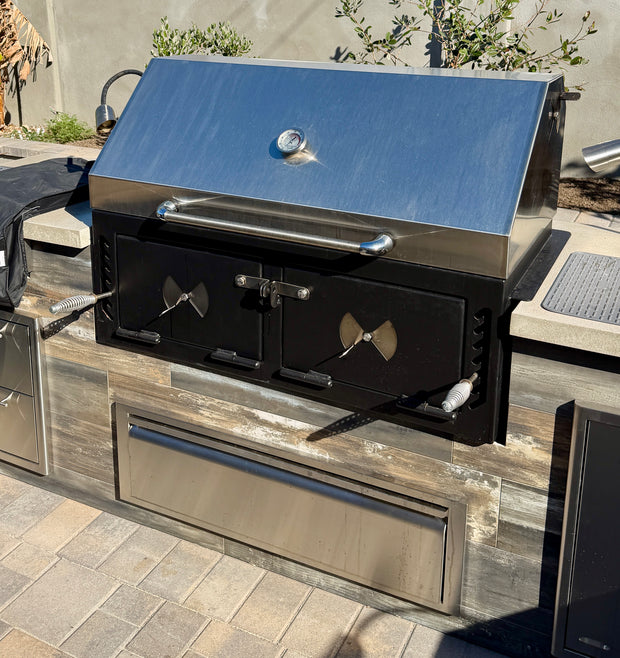 24" x 48" Adjustable Charcoal Grill & Smoker