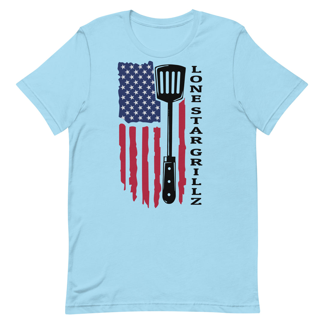 Unisex t-shirt (flag with spatula) – Lone Star Grillz