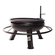 Deep Bowl Round Fire Pit With Grill